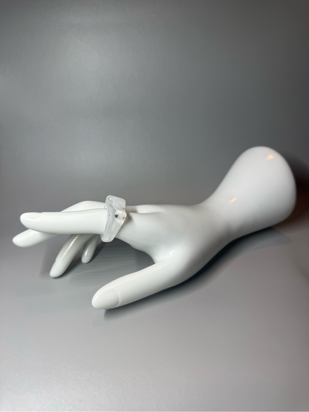 Clear Lucite Chunky Statement Ring